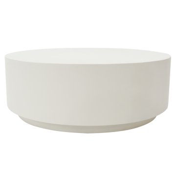 ROME | Design sofabord | Ø:H 102 x 35 cm | Beton | Hvid