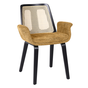 Romy | Bistro Chair | Honey Brown | Fabric/Textile | Rattan Oak