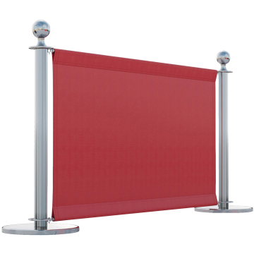 ROYAL | Barrière de café | 150x70 | Rouge/Chrome | 2xPoteaux
