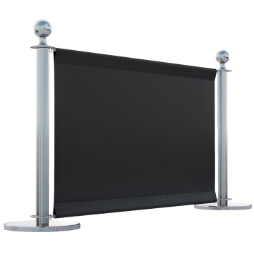 ROYAL | Cafe Absperrung | 150x70 | Schwarz/Chrom | 2xPfosten