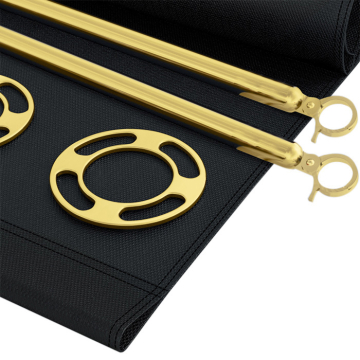 ROYAL | Cafe Tuch Barrier | 150x70 | Zwart / Goud | Afsluiting