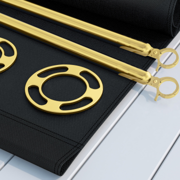 ROYAL | Cafe Cloth Barrier | 150x70 | Black / Gold | Barrier