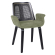 Romy | Sedia Bistro | Verde | Tessuto/Tele | Rattan Nero