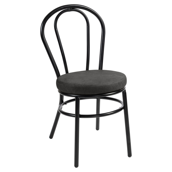 RUBEN | Bugholz Designstol | Stål | Läder | Svart