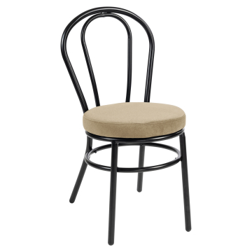 RUBEN | Bugholz Design Stol | Stål | Samt | Taupe