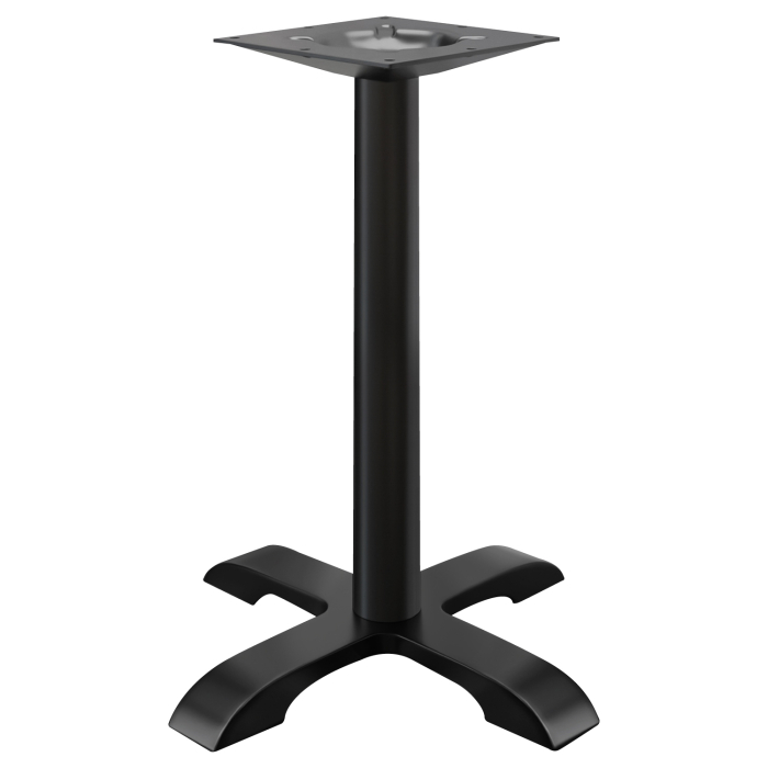 SAN.DIEGO | Bistro Stehtischgestell | Alu Schwarz | 4 Fuß: Ø 50 cm | Säule 7,6 x 105 cm