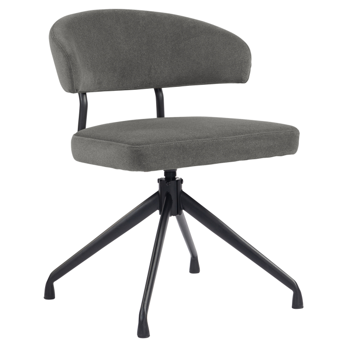 Sara | Fauteuil d'hôtel | Gris | Velours | Pied pivotant
