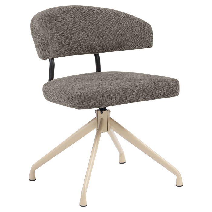 Sara | Hotel Stuhl | Grau | Stoff/Textil | Drehfuß | Gestell Weiß