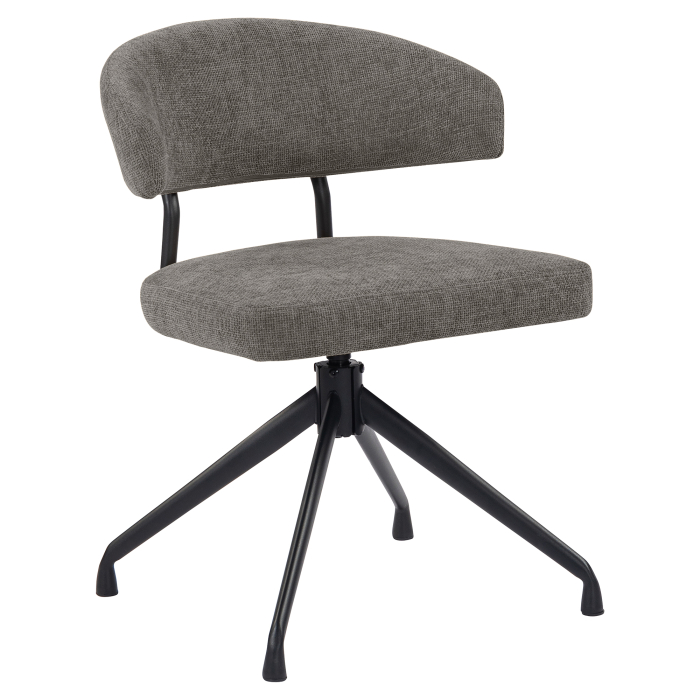Sara | Hotel Stuhl | Grau | Stoff/Textil | Drehfuß