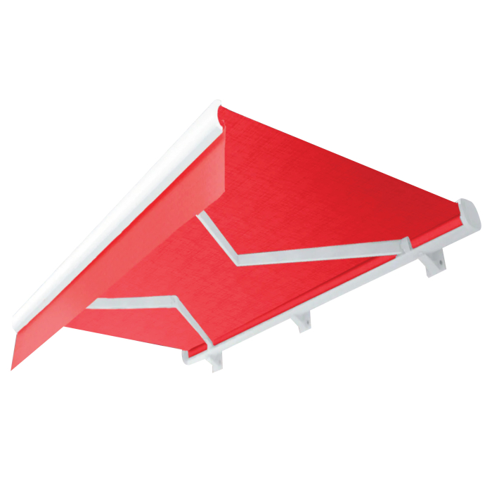 SANTA.FE | Vollkassettenmarkise | Kurbelstange | B:T 3,0 x 2,5 m | Rot | Neigungswinkel 5° bis 90°