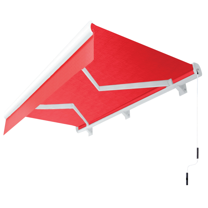 SANTA.FE | Vollkassettenmarkise | Kurbelstange | B:T 7,0 x 3,0 m | Rot | Neigungswinkel 5° bis 90°