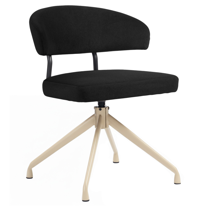 Sara | Hotellituoli | Musta | Sametti | Pyörivä jalusta | Valkoinen runko