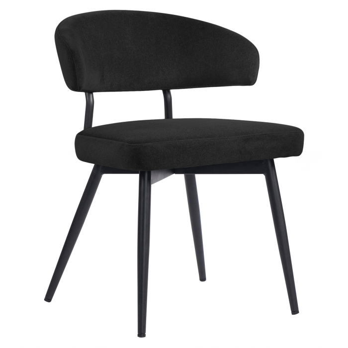Sara | Silla de hotel | Negra | Terciopelo | Estructura negra