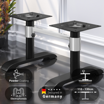 SAN.DIEGO | Bistro Lounge Doppel Tischgestell | Schwarz | +Verbinder