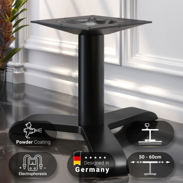 SAN.DIEGO | Bistro Lounge Tischgestell | Schwarz | 3 Fuß: Ø 56 cm | Säule: 7,6 x 36 cm