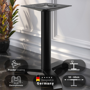SAN.DIEGO | Bistro Tischgestell | Schwarz | 3 Fuß: Ø 56 cm | Säule: 7,6 x 74 cm