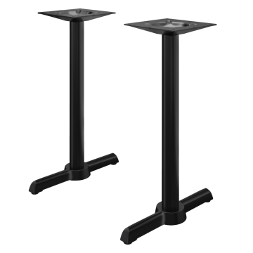SAN.MARCO | Base doppia per tavolo da bar | Alluminio nero | 2 piedi: 56 x 7 cm | Colonna 7,6 x 105 cm
