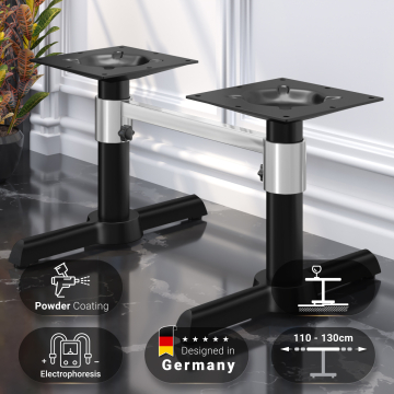 SAN.MARCO | Bistro Lounge Doppel Tischgestell | Schwarz | +Verbinder