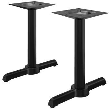 SAN.MARCO | Dobbel understell til bord | Svart aluminium | 2 fot: 56 x 7 cm | Søyle 7,6 x 72 cm