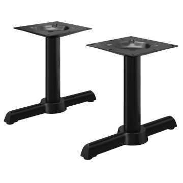 SAN.MARCO | Horeca Lounge Dubbele Kolom Tafelonderstel | Aluminium zwart | 2 voet: 56 x 7 cm | Kolom 7,6 x 36 cm