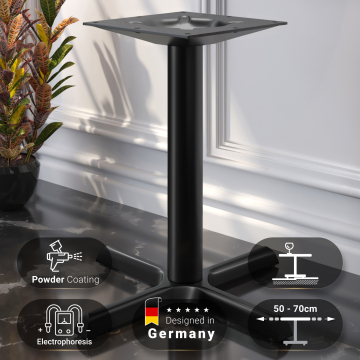 SAN.MARCO | Struttura Tavolo Bistro | Nero | 4 Piedi: 56x56cm | Colonna: 7,6 x 72 cm