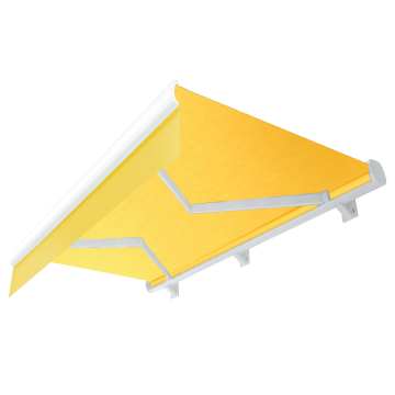 SANTA.FE | Tenda da sole a cassetta completa | Elettrico | L:P 4,0 x 3,0 m | Giallo | Angolo di inclinazione da 5° a 90