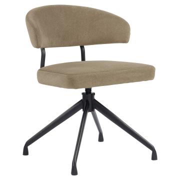 Sara | Chaise d'hôtel | Taupe | Velours | Pied pivotant