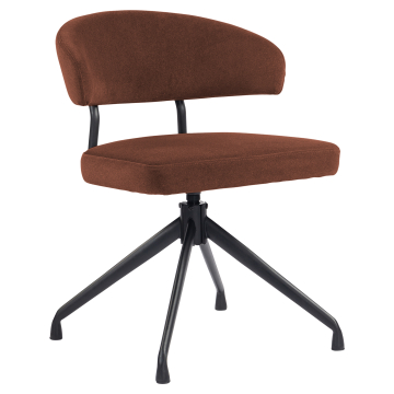 Sara | Fauteuil d'hôtel | Bronze rouge | Velours | Pied pivotant