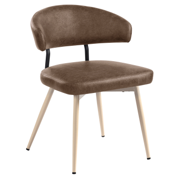 Sara | Hotel Stuhl | Braun | Leder | Gestell Weiß