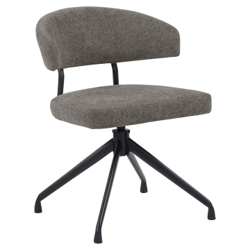 Sara | Hotel Stuhl | Grau | Stoff/Textil | Drehfuß