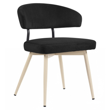 Sara | Silla de hotel | Negra | Terciopelo | Estructura blanca