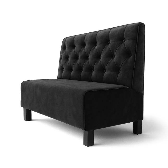 Schmidt F | Gastrobank | B:H 120 x 120 cm | Schwarz | Chesterfield | Samt