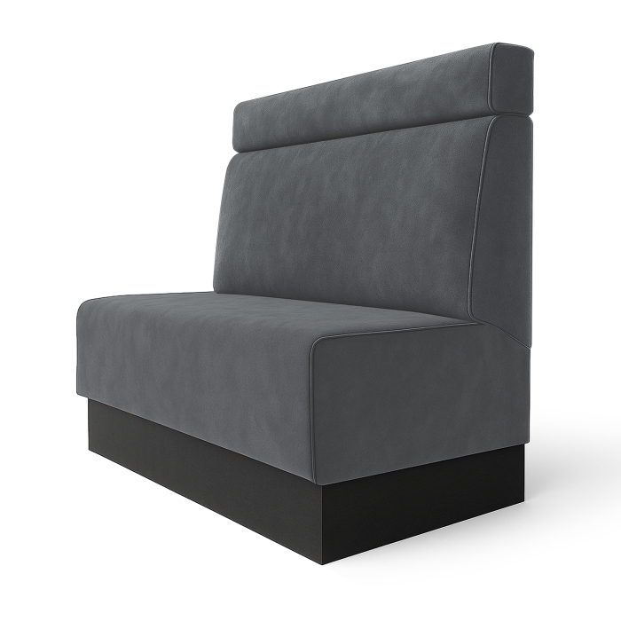 Schmidt S | Gastrobank | B:H 120 x 110 cm | Grau | Kopfteil | Samt