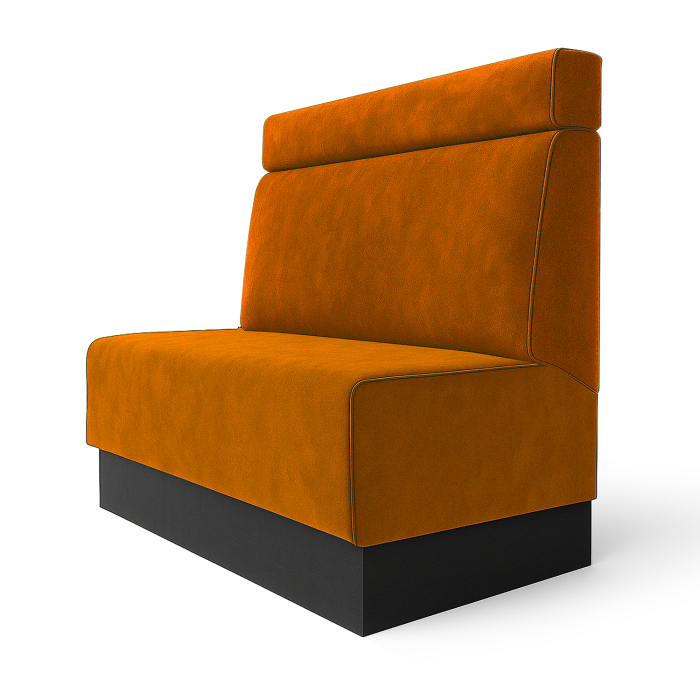 Schmidt S | Gastrobank | B:H 160 x 110 cm | Orange | Kopfteil | Samt