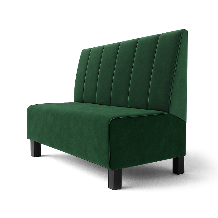 Schmidt F | Gastrobank | B:H 100 x 100 cm | Dunkel Grün | Tief Gestreift | Samt