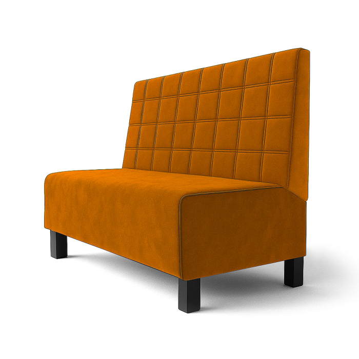 Schmidt F | Gastrobank | B:H 100 x 100 cm | Orange | Blocks | Velvet