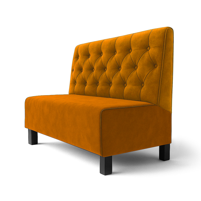 Schmidt F | Gastrobank | B:H 100 x 100 cm | Naranja | Chesterfield | Terciopelo