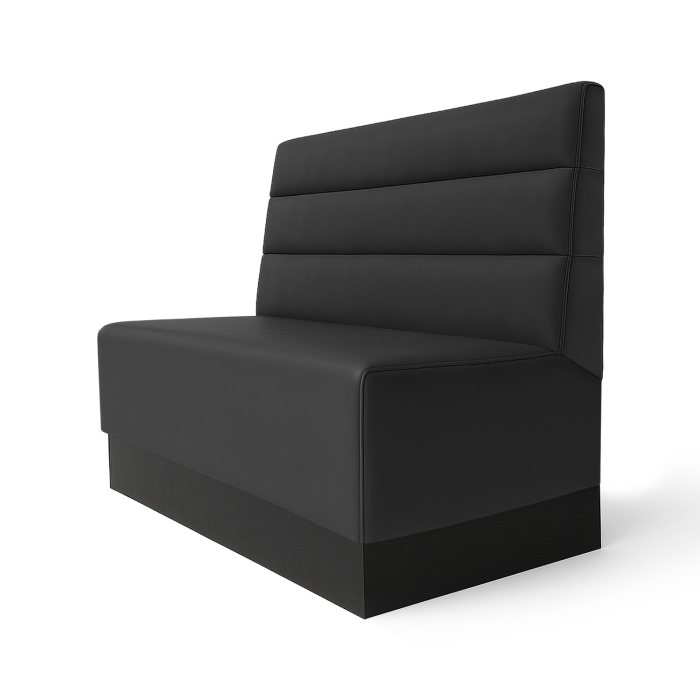 Schmidt S | Gastrobank | B:H 100 x 100 cm | Black | Horizontal Striped | Leather