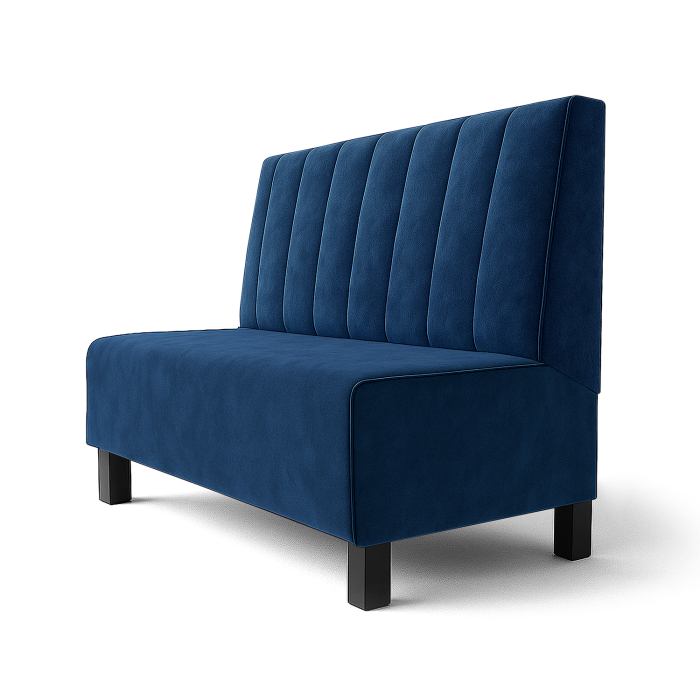 Schmidt F | Gastrobanco | B:H 120 x 100 cm | Azul | Rayado | Terciopelo