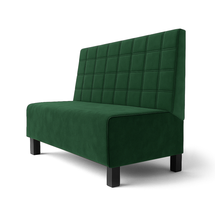 Schmidt F | Gastrobank | B:H 120 x 100 cm | Dark Green | Blocks | Velvet