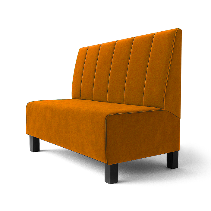 Schmidt F | Gastrobank | B:H 120 x 100 cm | Orange | Gestreift Doppelnaht | Samt