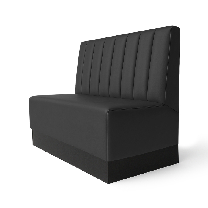 Schmidt S | Gastrobank | B:H 120 x 100 cm | Schwarz | Gestreift | Leder