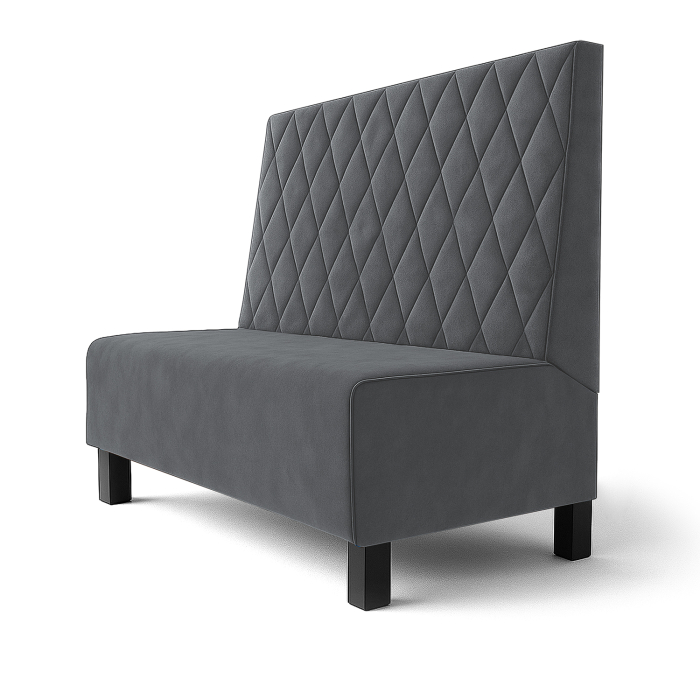Schmidt F | Banco de restaurante | An:Al 140 x 100 cm | Gris | Diseño de rombos | Terciopelo