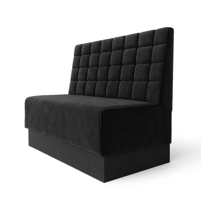 Schmidt S | Restaurant bench | W:H 140 x 100 cm | Black | Blocks | Velvet