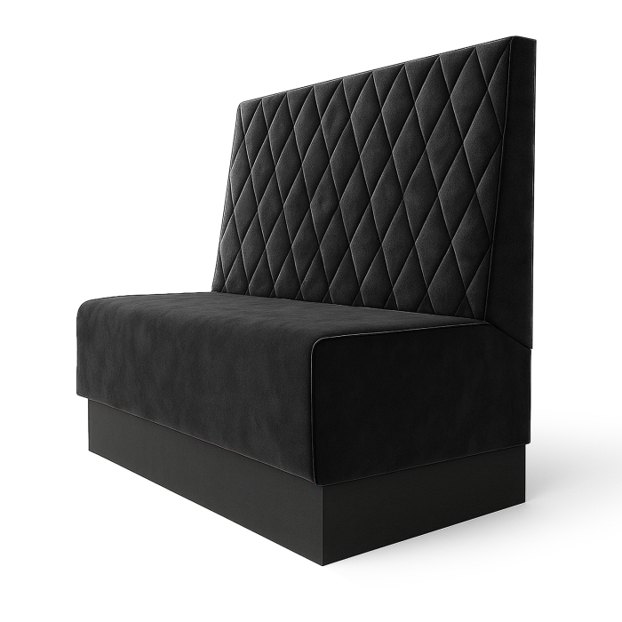 Schmidt S | Gastrobank | B:H 200 x 100 cm | Schwarz | Raute | Samt