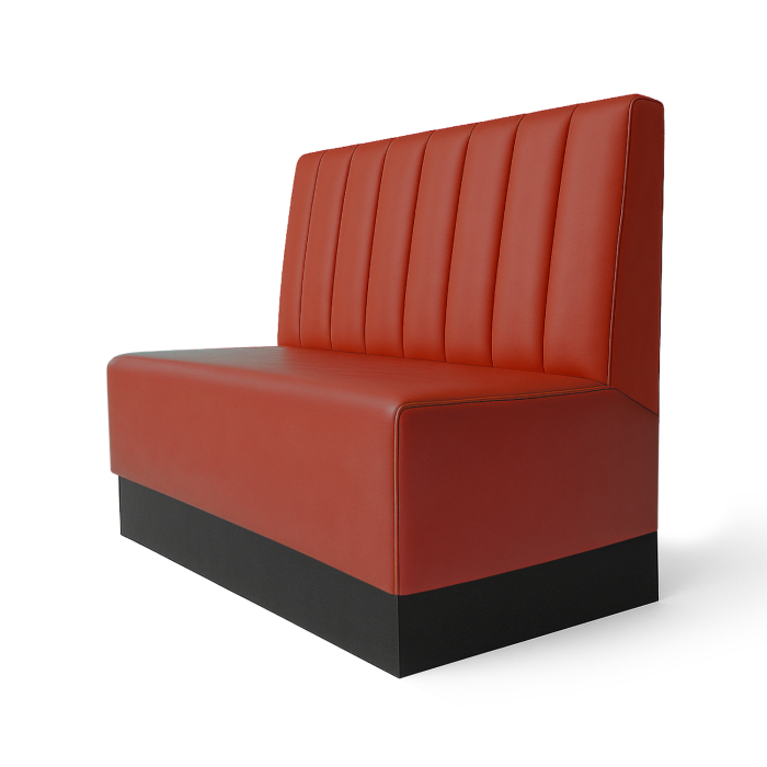 Schmidt S | Gastrobank | B:H 120 x 100 cm | Red | Striped | Leather