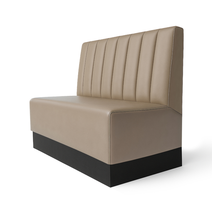 Schmidt S | Gastrobank | B:H 200 x 100 cm | Taupe | W paski | Skóra