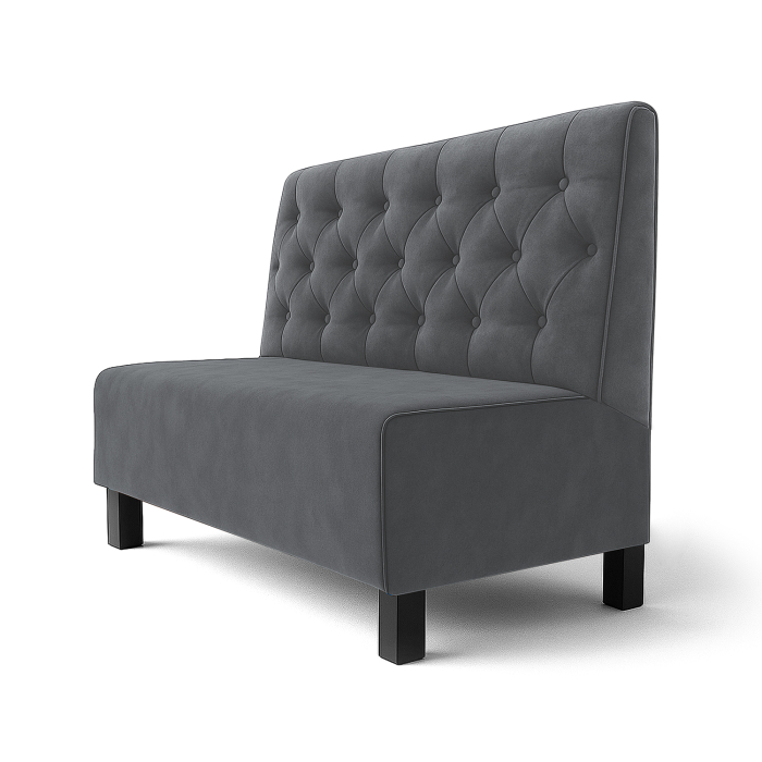 Schmidt F | Gastrobank | An:Al 60 x 100 cm | Gris | Chesterfield | Terciopelo