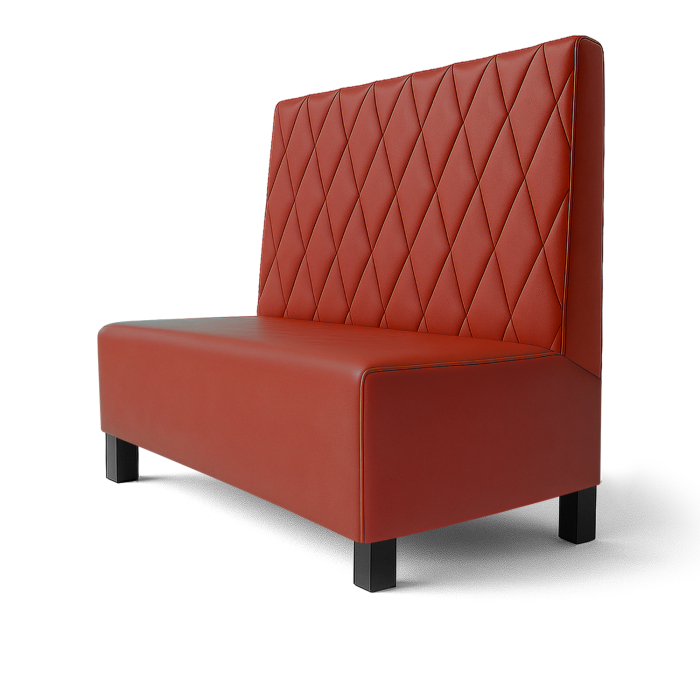 Schmidt F | Restaurant bench | W:H 60 x 100 cm | Red | Diamond pattern | Leather
