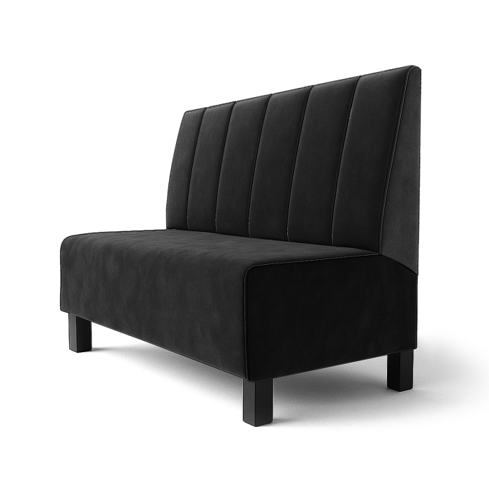 Schmidt F | Gastrobank | B:H 60 x 100 cm | Zwart | Gestreept dubbel gestikt | fluweel